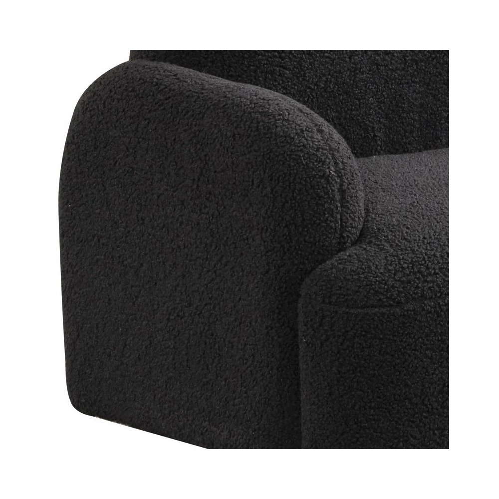 Raelynn 25.5″W Black Sherpa Bear-Shaped Kids Armchair