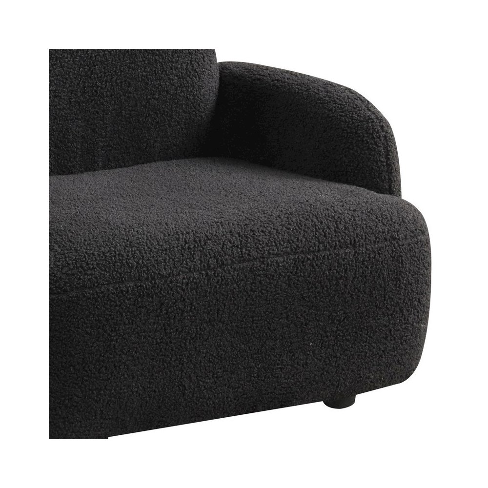 Raelynn 25.5″W Black Sherpa Bear-Shaped Kids Armchair