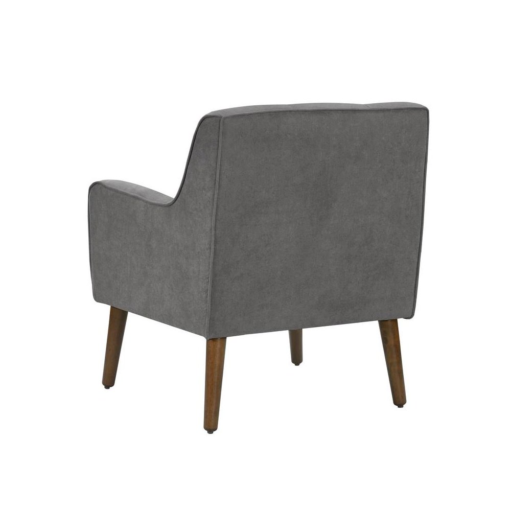 Ryder Mid Century Modern Gray Woven Fabric Tufted Armchair
