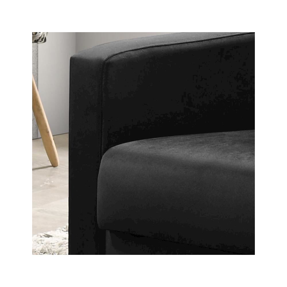 Hale Black Velvet Accent Armchair with Tufting