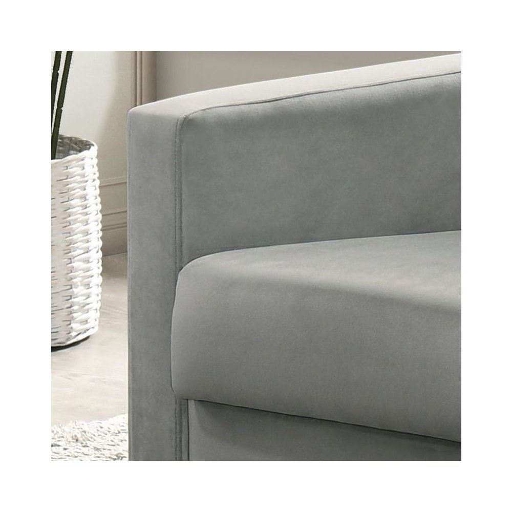 Hale Light Gray Velvet Accent Armchair with Tufting