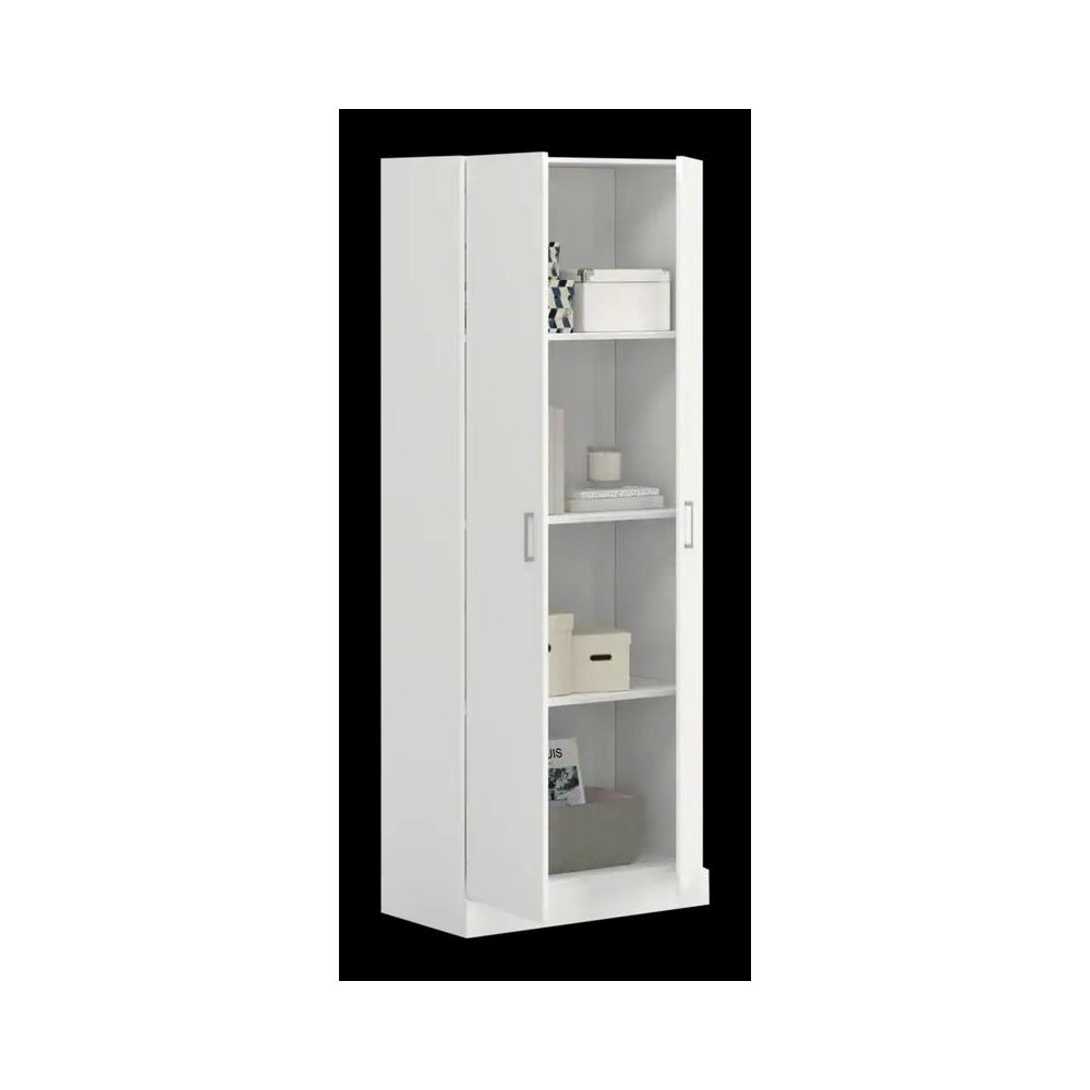 Alara White 60″ Height Simplistic Modern Double Door Storage Cabinet