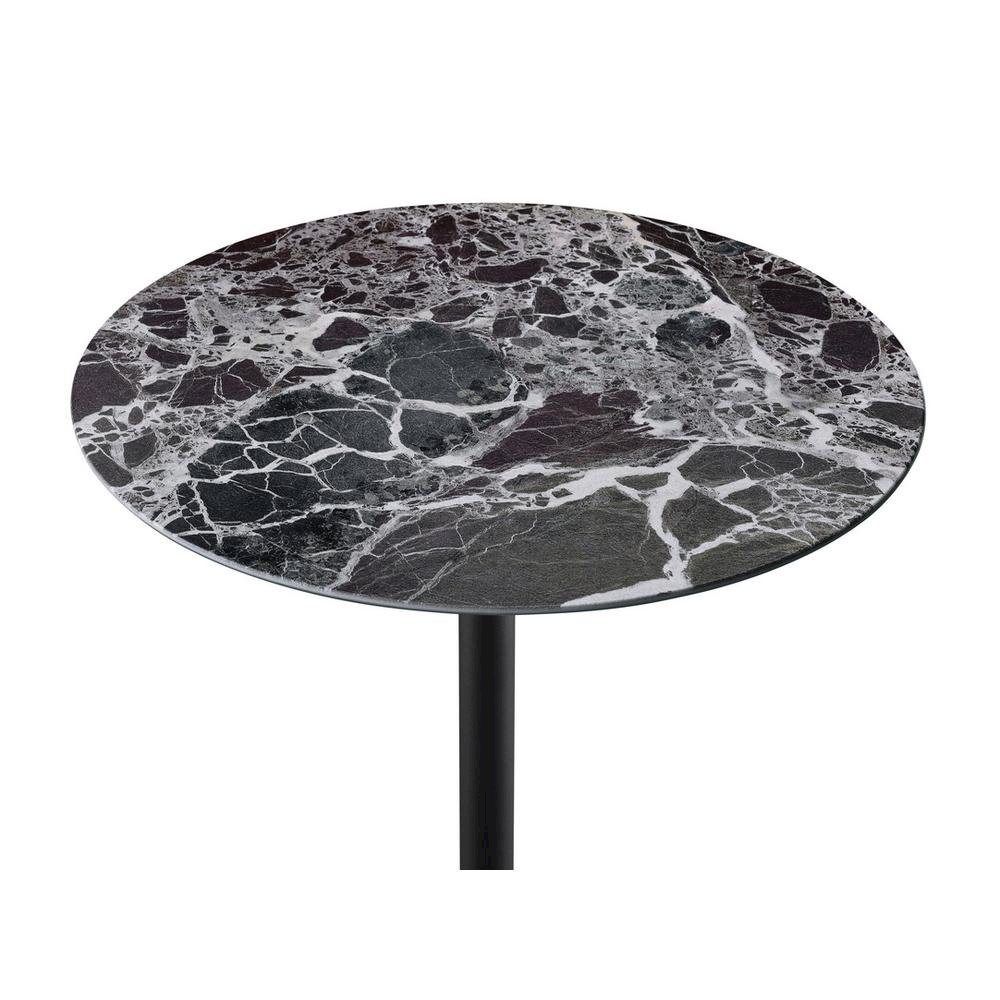 Orbit End Table with Height Adjustable Black Marble Textured Top
