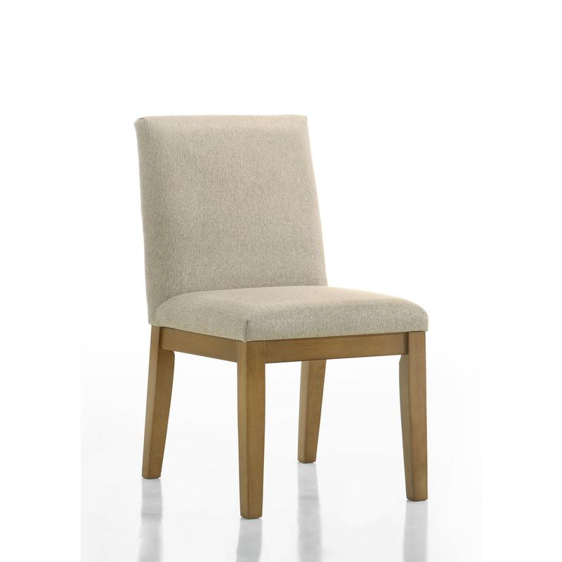 Jasper Set of 2 Driftwood Finish Contemporary Beige Fabric Dining Chair