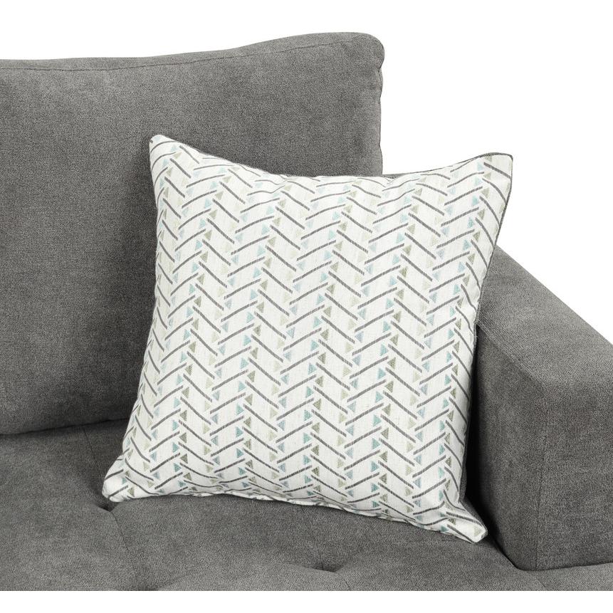 Callaway Gray Chenille Chair with Throw Pillow