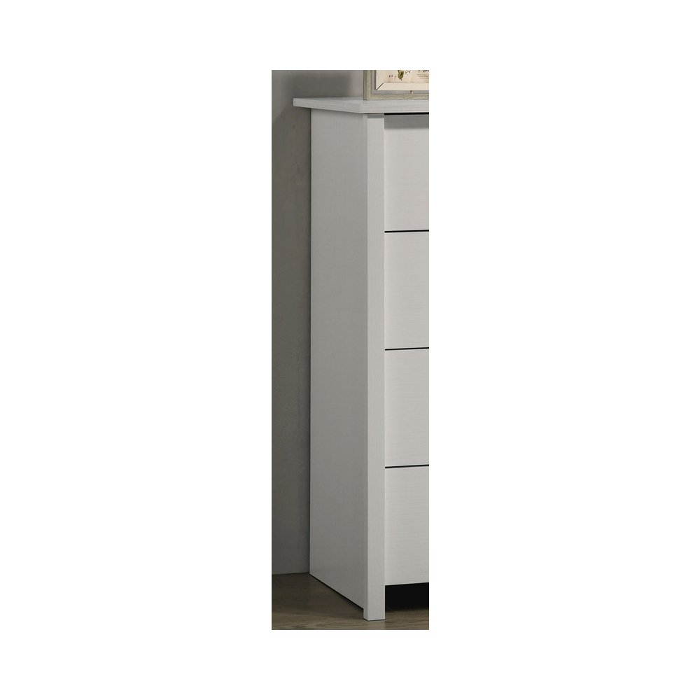 Celeste 32″W White 4-Drawer Chest with Silver Handles