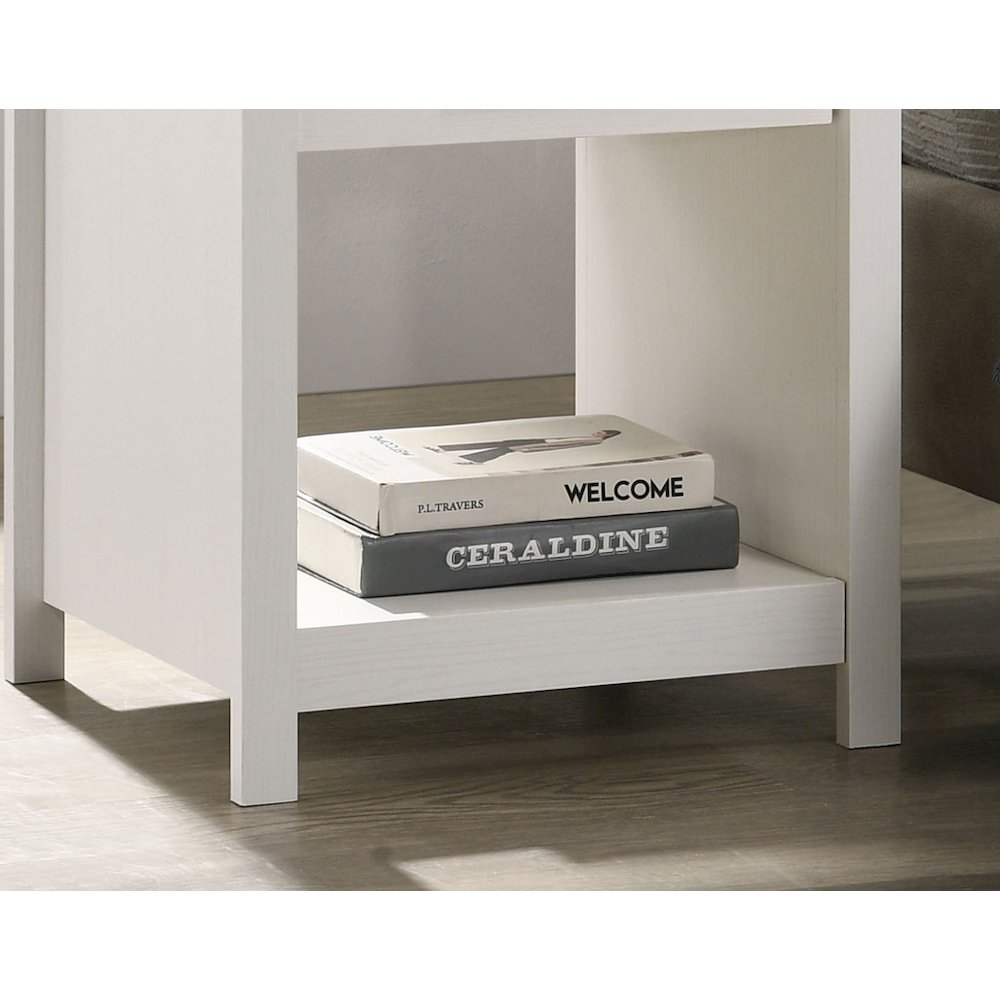 Celeste 20″W White 1-Drawer Nightstand Bedside Table