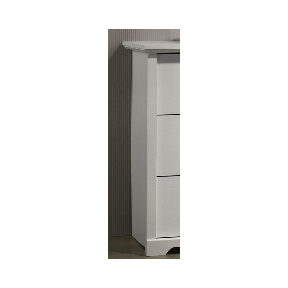 Elara 57″W White 6-Drawer Dresser with Black Handles