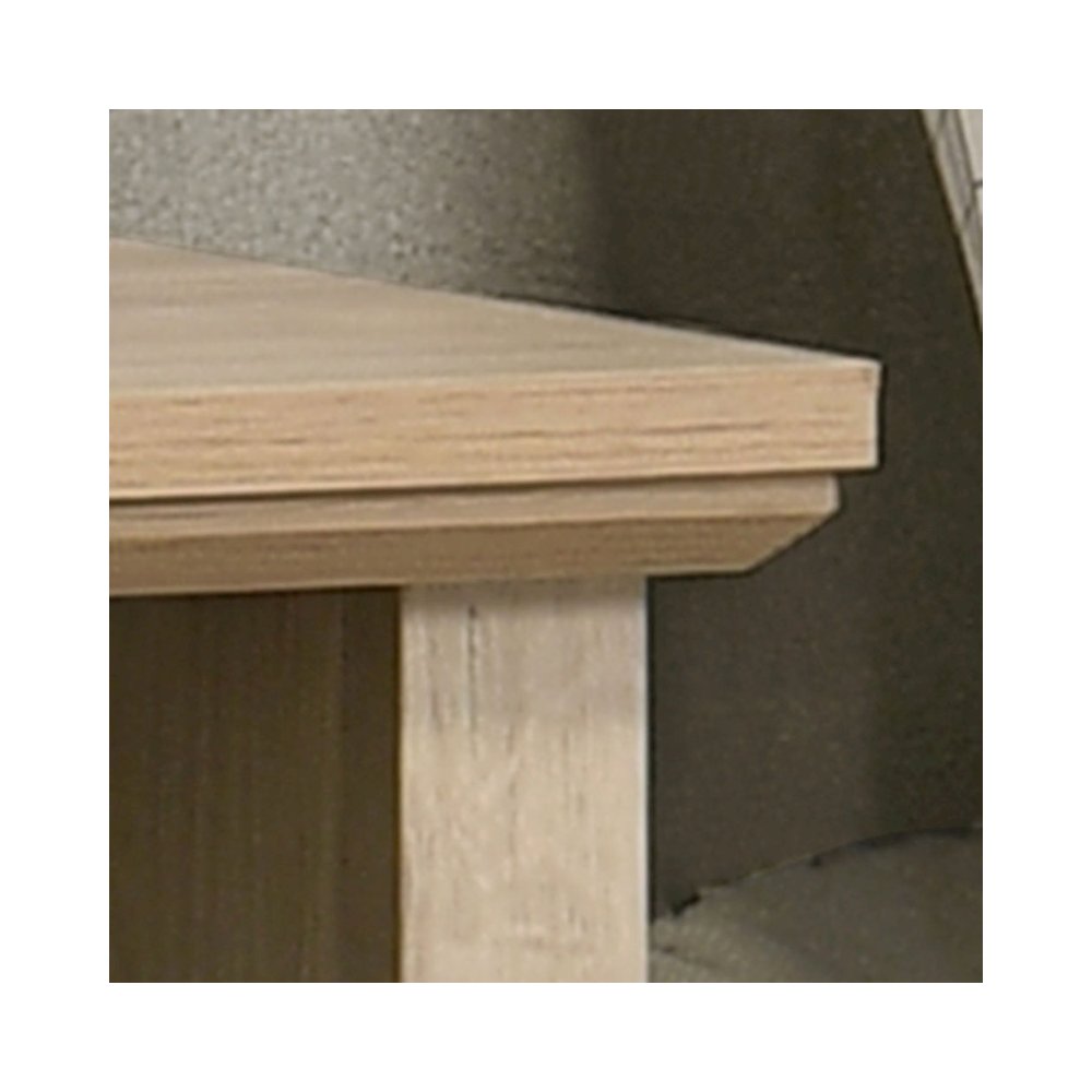 22″W Light Oak Finish 2-Drawer Nightstand Bedside Table with USB Charging  Ports