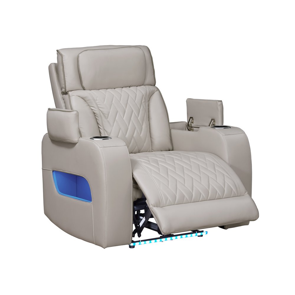 Jazz 37″W Ice Leather Aire Transformer Power Reclining Chair with Power Headrest