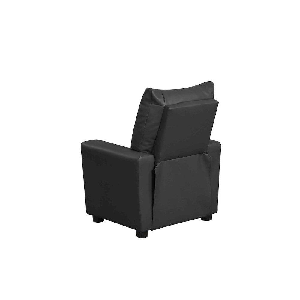 Perline 23″W Black PVC Fabric Kids Recliner Chair with Cupholder