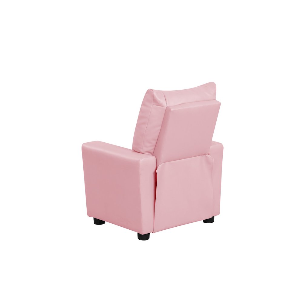Perline 23″W Pink PVC Fabric Kids Recliner Chair with Cupholder