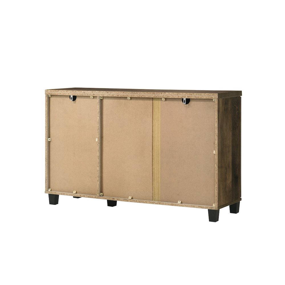 Corby 45″W Dark Dusty Oak Finish 3-Door Shoe Cabinet