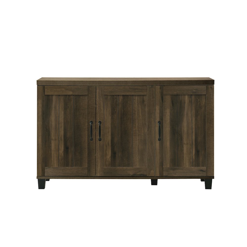 Corby 45″W Dark Dusty Oak Finish 3-Door Shoe Cabinet