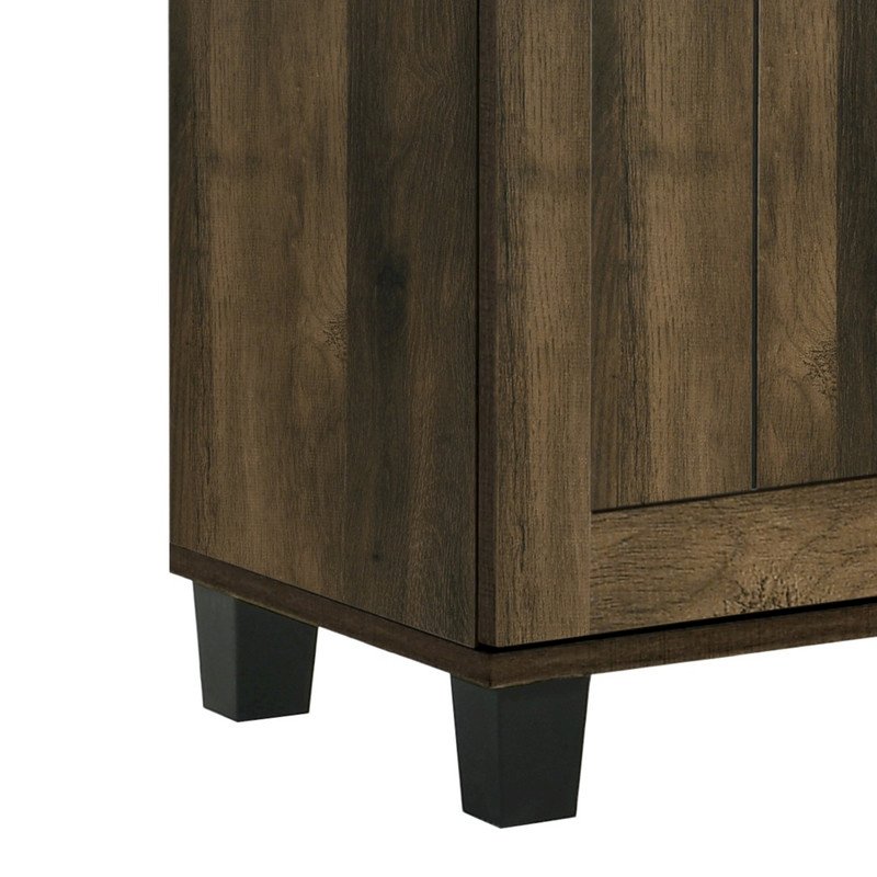 Corby 45″W Dark Dusty Oak Finish 3-Door Shoe Cabinet