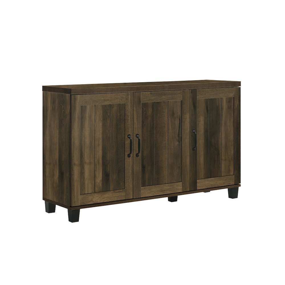 Corby 45″W Dark Dusty Oak Finish 3-Door Shoe Cabinet
