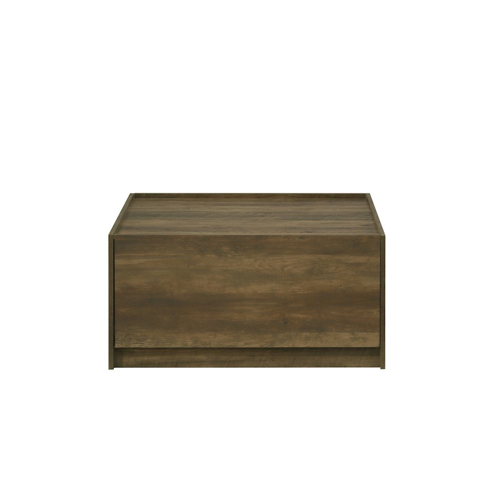 Travon 31.5″W Oak Finish Square Coffee Table with 2 Drawers