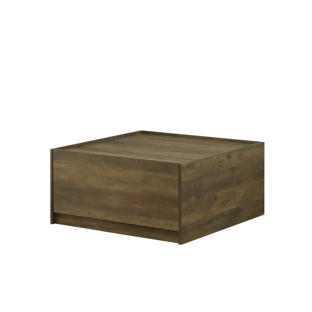 Travon 31.5″W Oak Finish Square Coffee Table with 2 Drawers