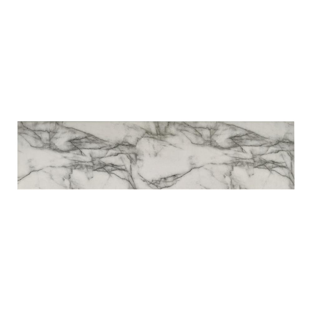 Matilda 63″W White Cabinet Console Table with White Faux Marble Top