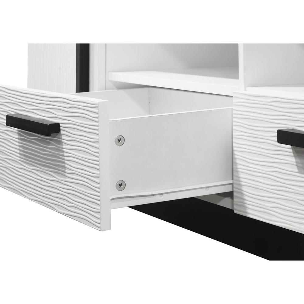 Matilda 70.5″W White Finish TV Stand with Drawers