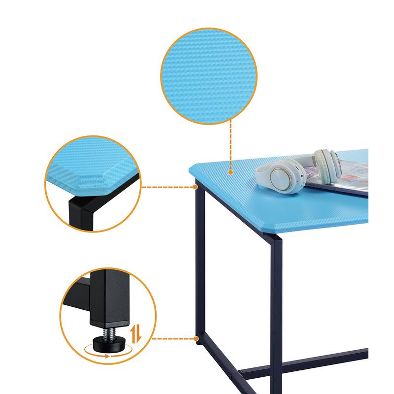 GT 3 Piece Blue Carbon Fiber Wrap Coffee Table and End Table Set