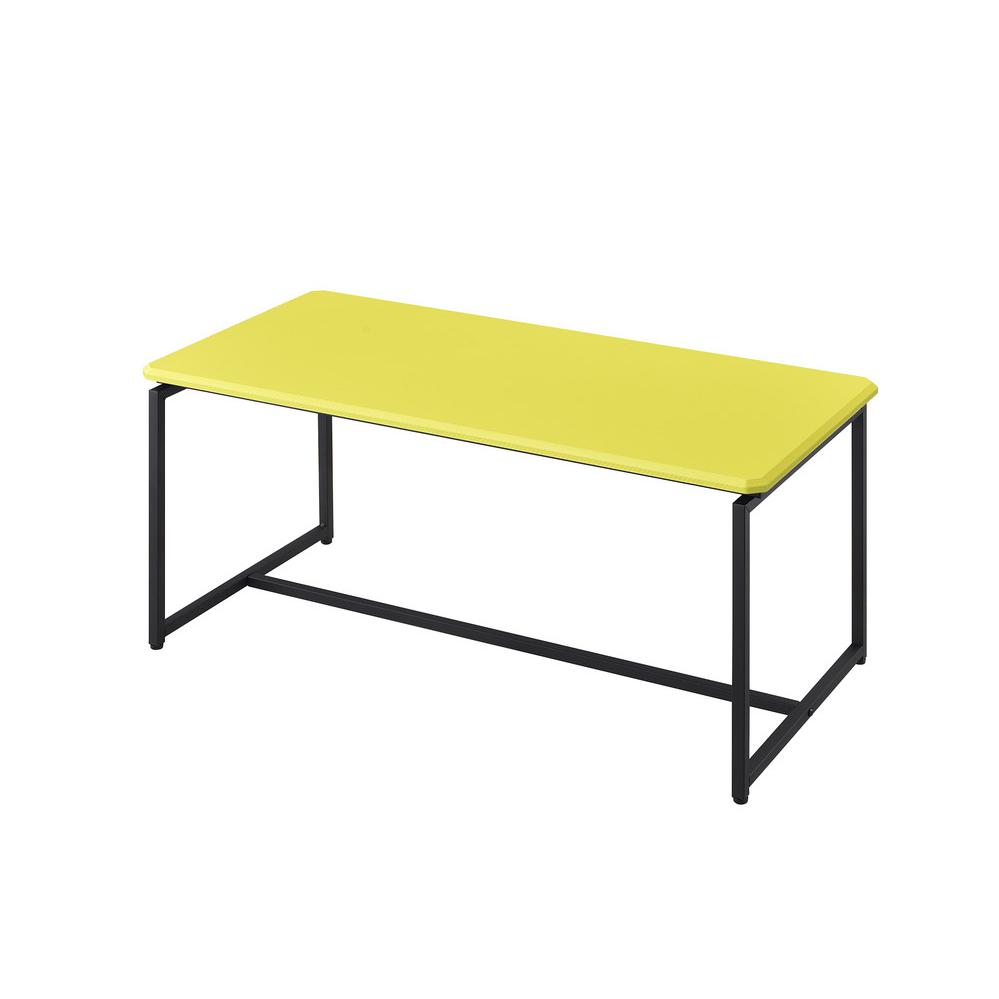 GT 3 Piece Yellow Carbon Fiber Wrap Coffee Table and End Table Set
