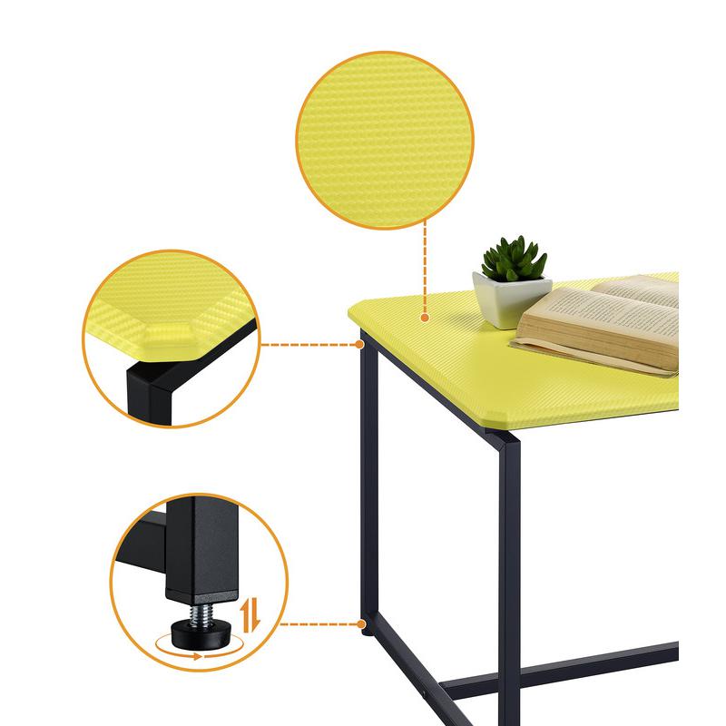 GT 3 Piece Yellow Carbon Fiber Wrap Coffee Table and End Table Set
