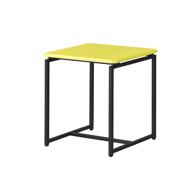 GT 3 Piece Yellow Carbon Fiber Wrap Coffee Table and End Table Set