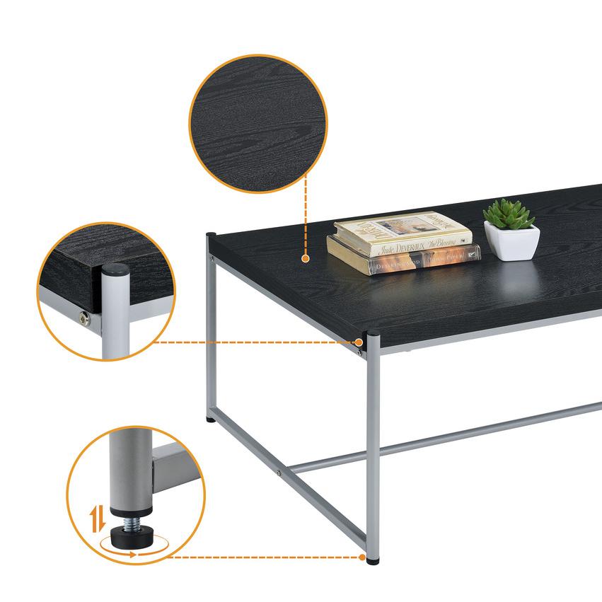 Lennox 3 Piece Black Coffee and End Table Set