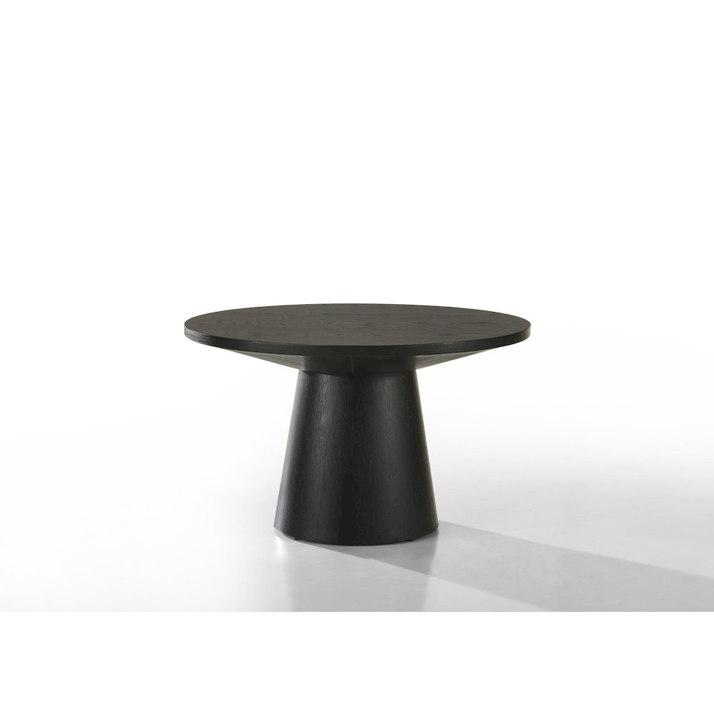 Grantham Black 29″W Round Coffee Table with Pedestal Base