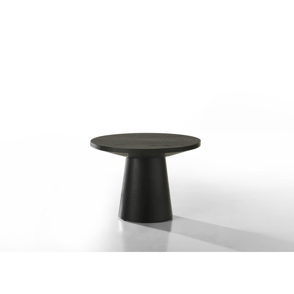 Grantham Black 22″W Round End Table with Pedestal Base