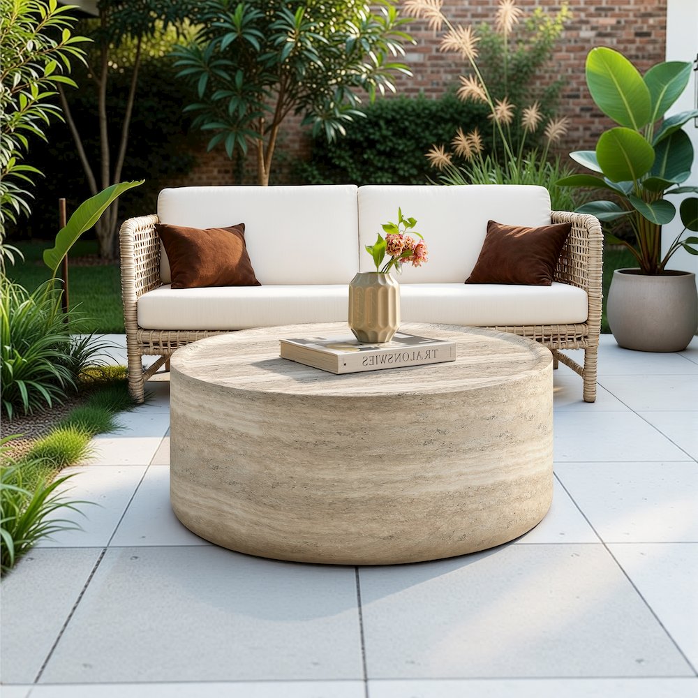 Modern Organic Drum Center Table