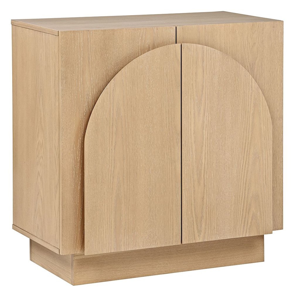 Questa Scandinavian Mid-Century 2-Door Cabinet with Arch Handles