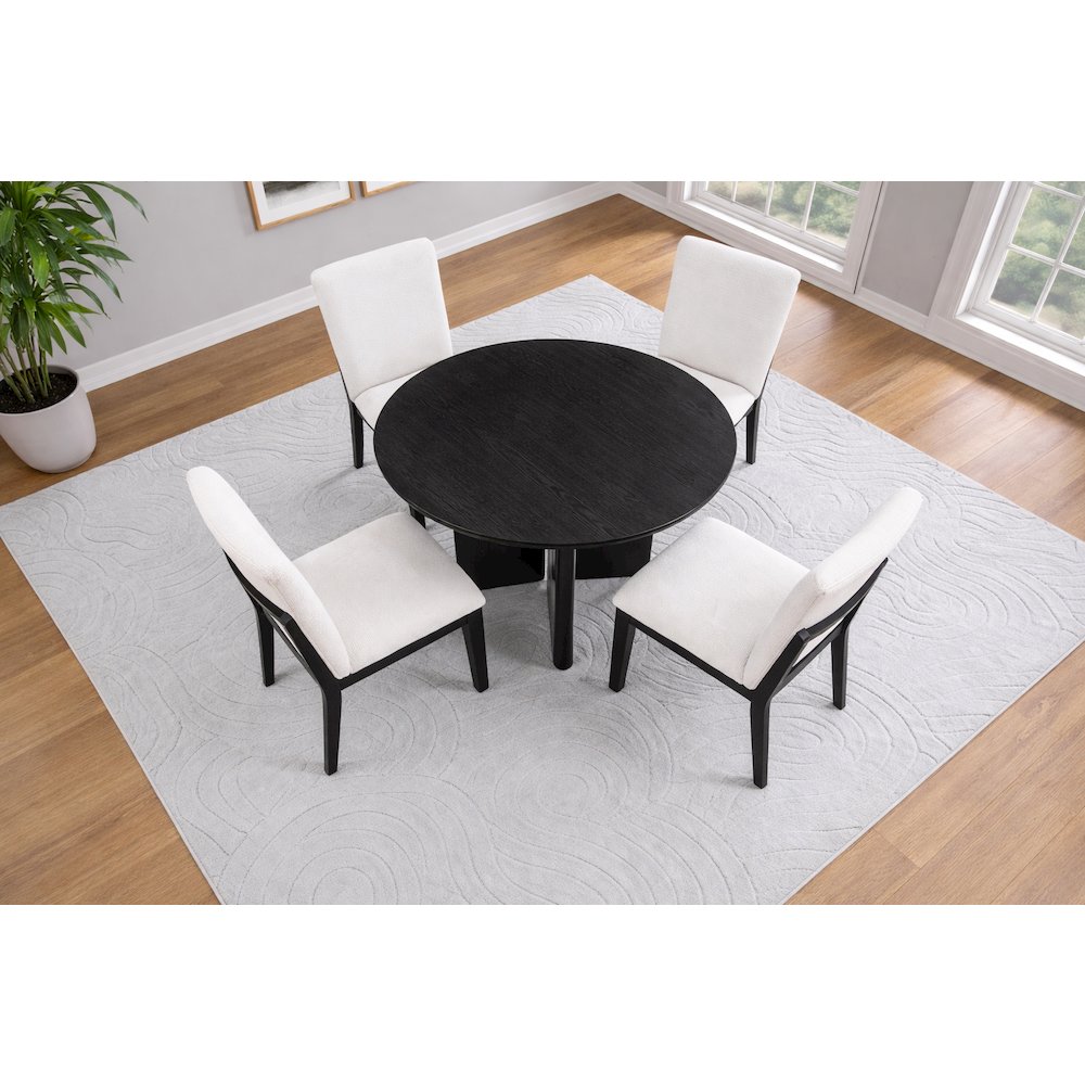 Round Table and 4 Upholstered Chairs