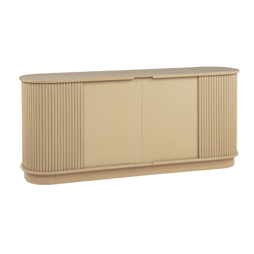 Halcrest 62″ Mid-Century Fluted Sideboard Buffet with Rounded Oval Design