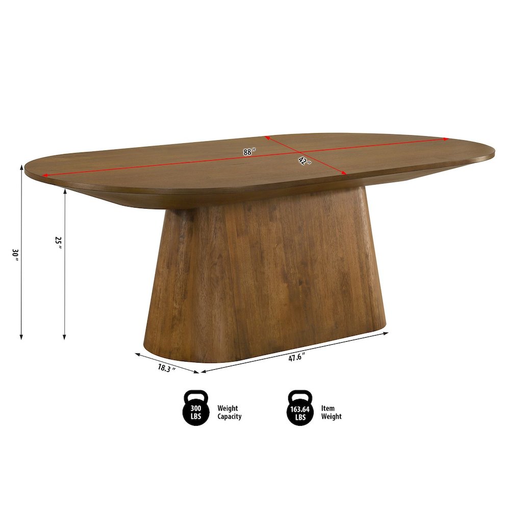 Terra Transitional Oval Dining Table with Pedestal Base
