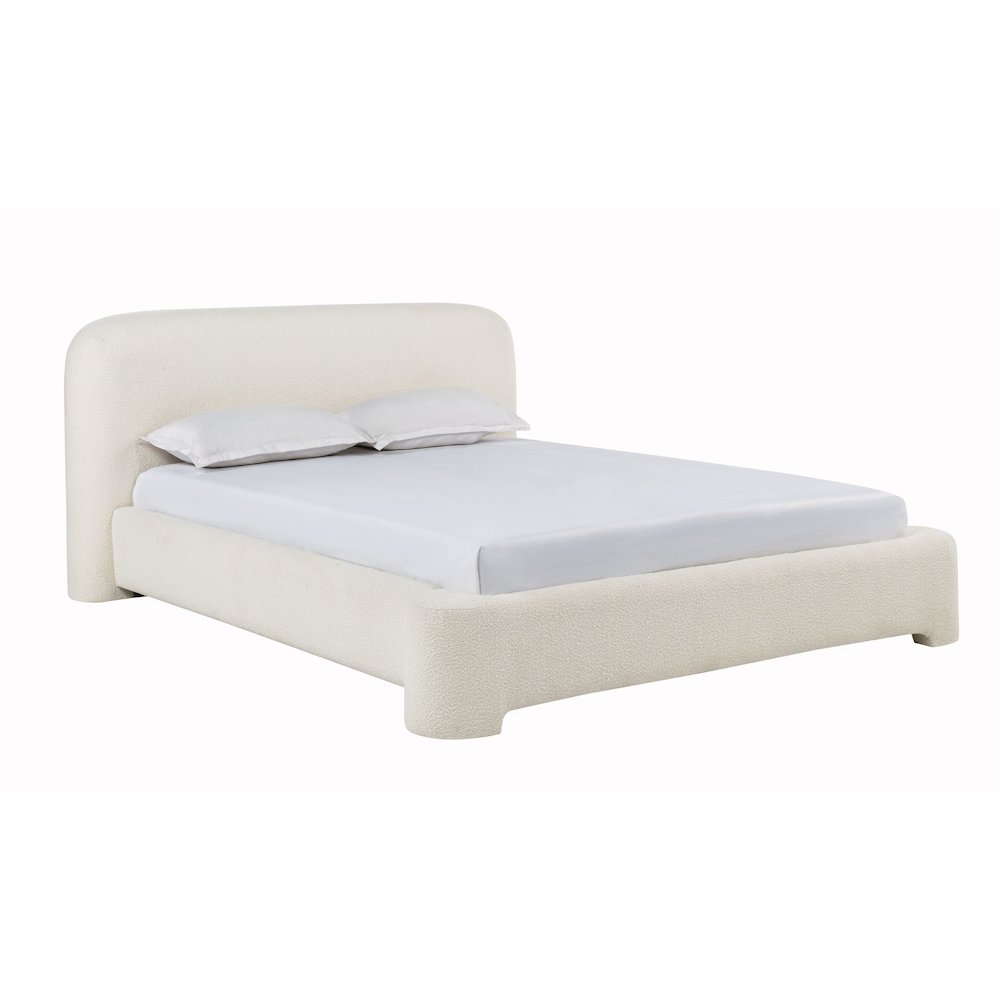 Upholstered Burlap Platform Bed Frame