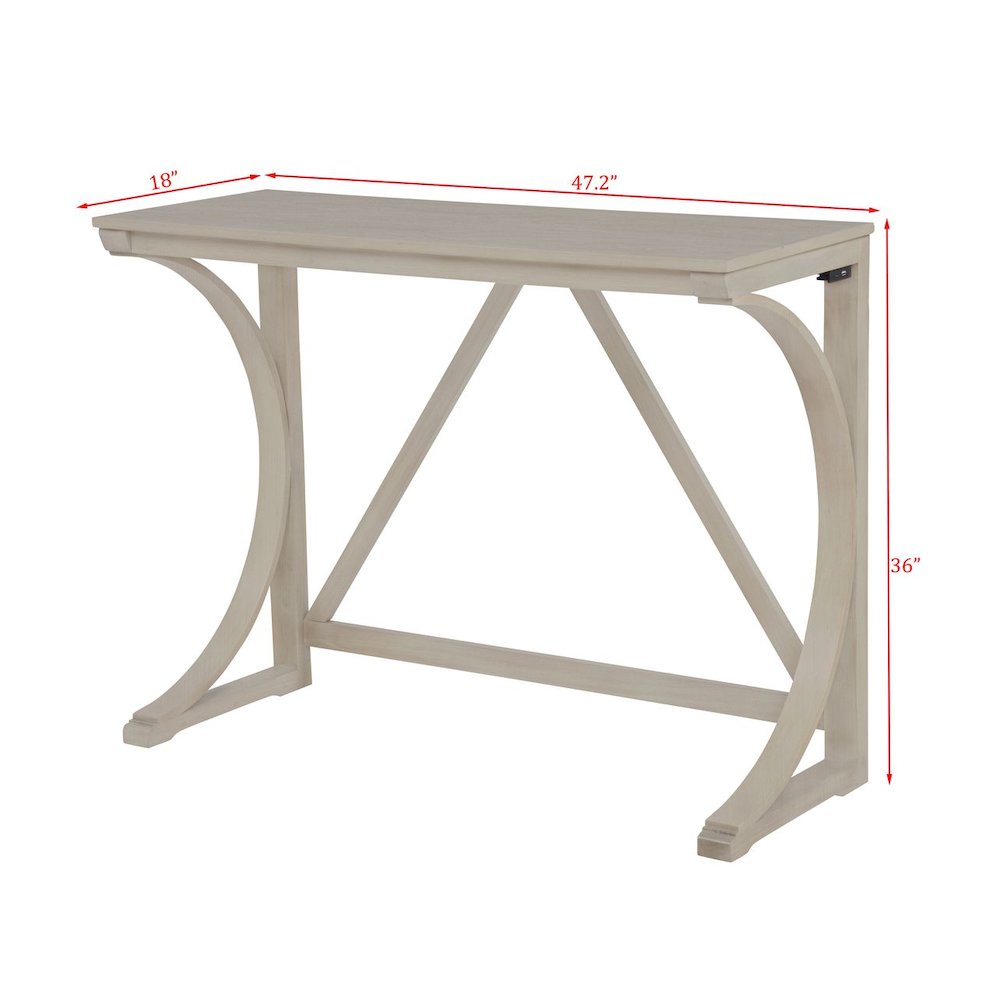 Dappelle 3-Piece Pub Dining Set with USB-A & USB-C Ports in 1 Box