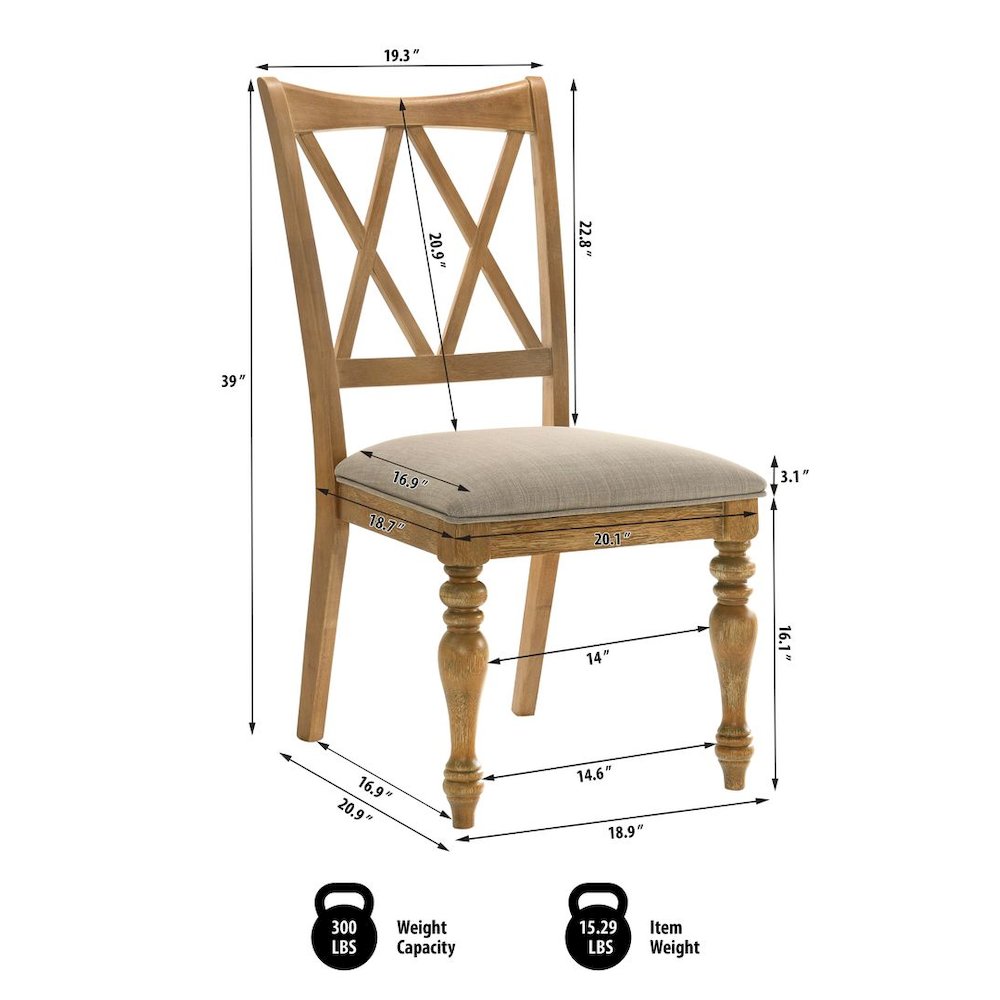 Dining Chairs with Linen Blend Cushions