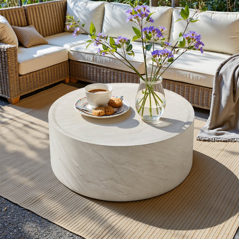 Modern Organic Drum Center Table