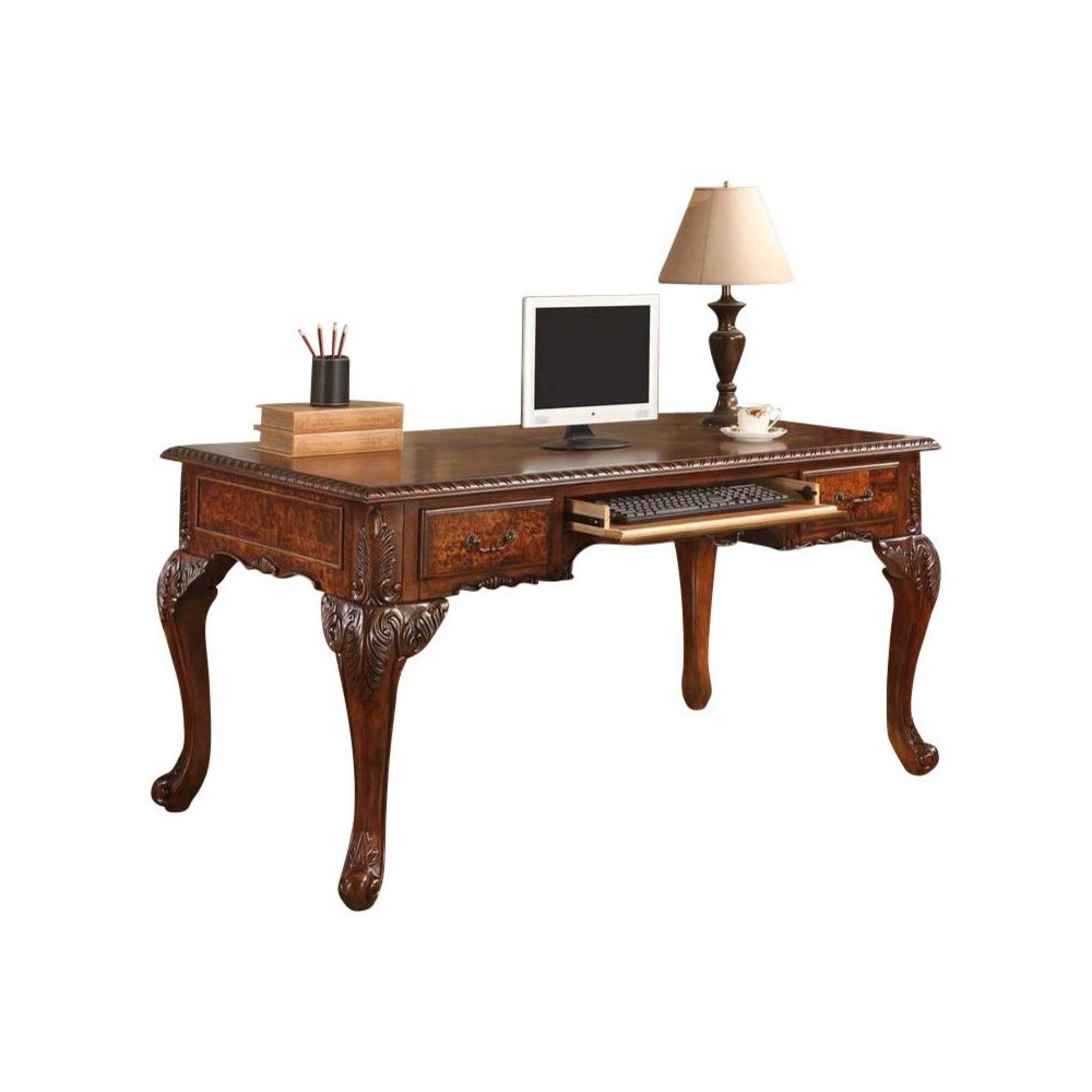 Best Master CDExecutive 60″ Wood Office Desk With Hand Carved Designs in Cherry