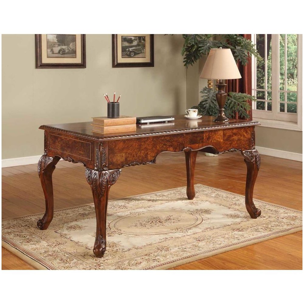 Best Master CDExecutive 60″ Wood Office Desk With Hand Carved Designs in Cherry