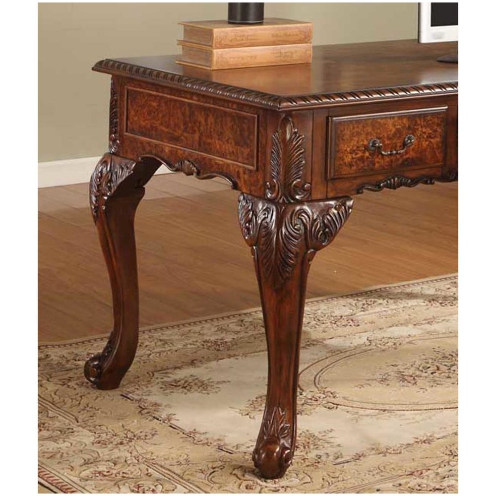 Best Master CDExecutive 60″ Wood Office Desk With Hand Carved Designs in Cherry