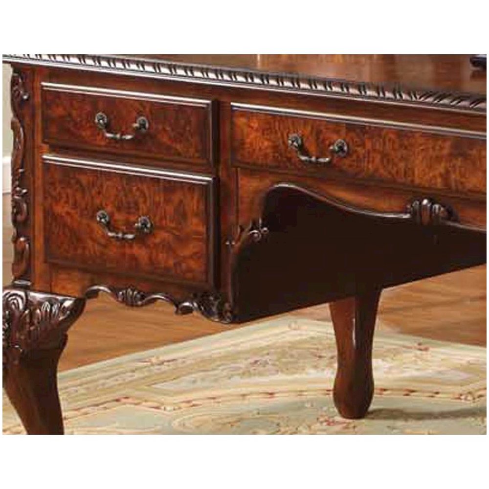 Best Master CDExecutive 72″ Wood Office Desk With Hand Carved Designs in Cherry