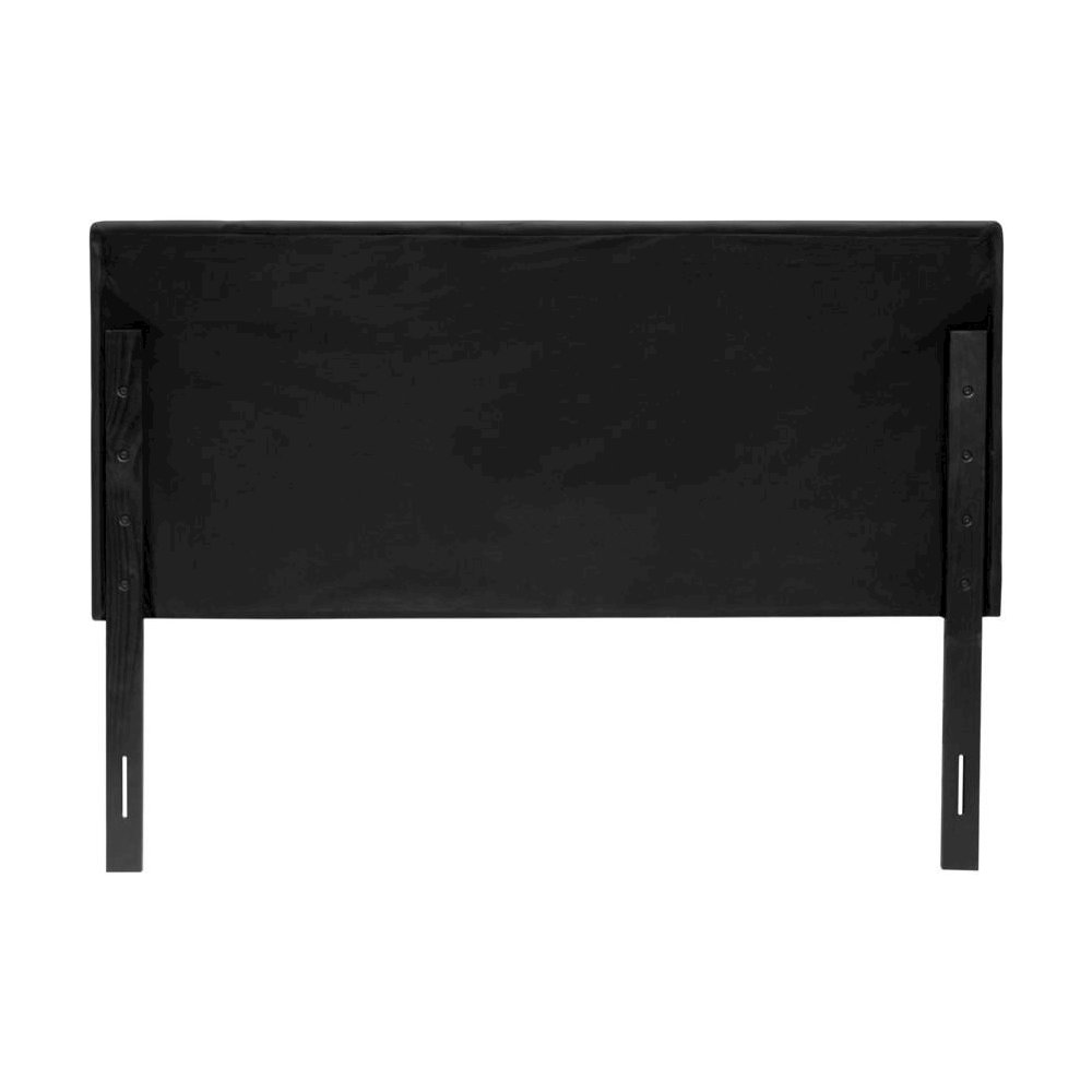 Best Master Faux Leather Full/Queen Headboard Tufted Crystal Rhinestone in Black