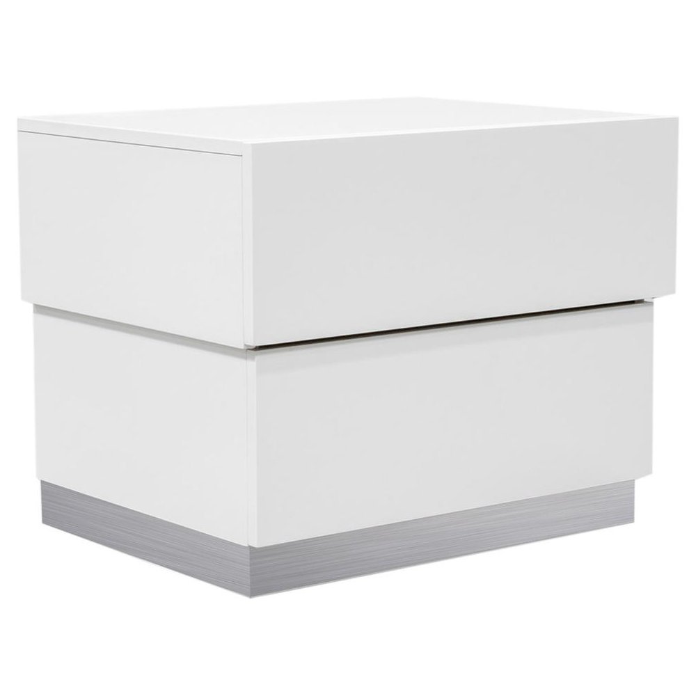 Best Master Florence 2-Drawer Poplar Wood Bedroom Nightstand in White