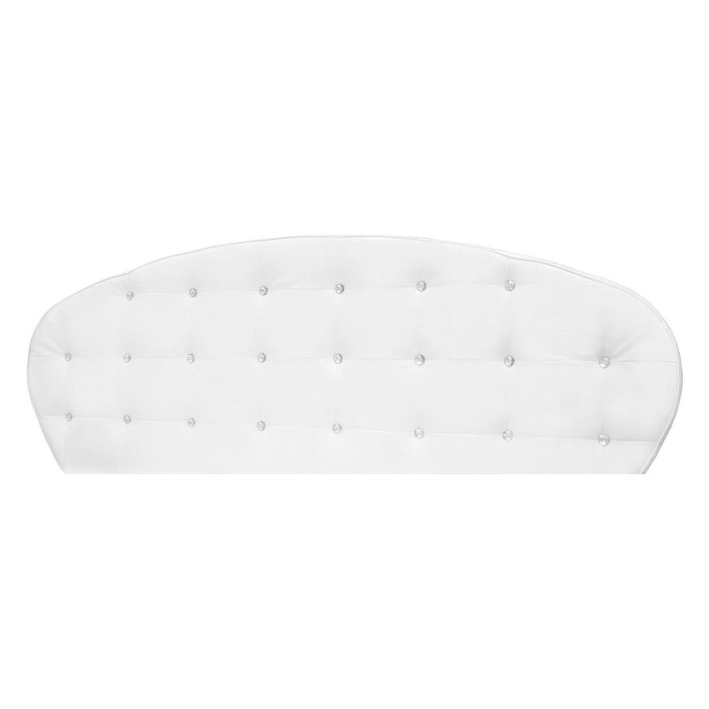 Best Master France Faux Leather California King Platform Bed in White High Gloss