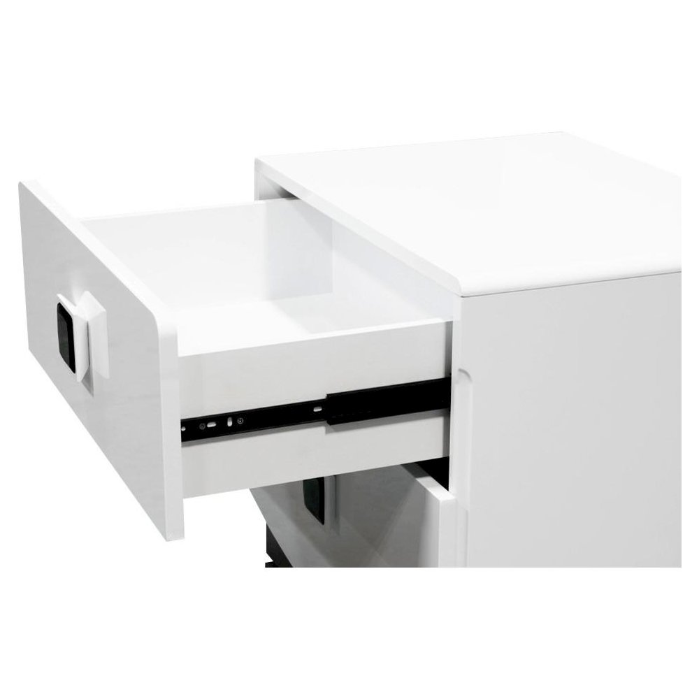 Best Master France 2-Drawer Poplar Wood Bedroom Nightstand in White Lacquer