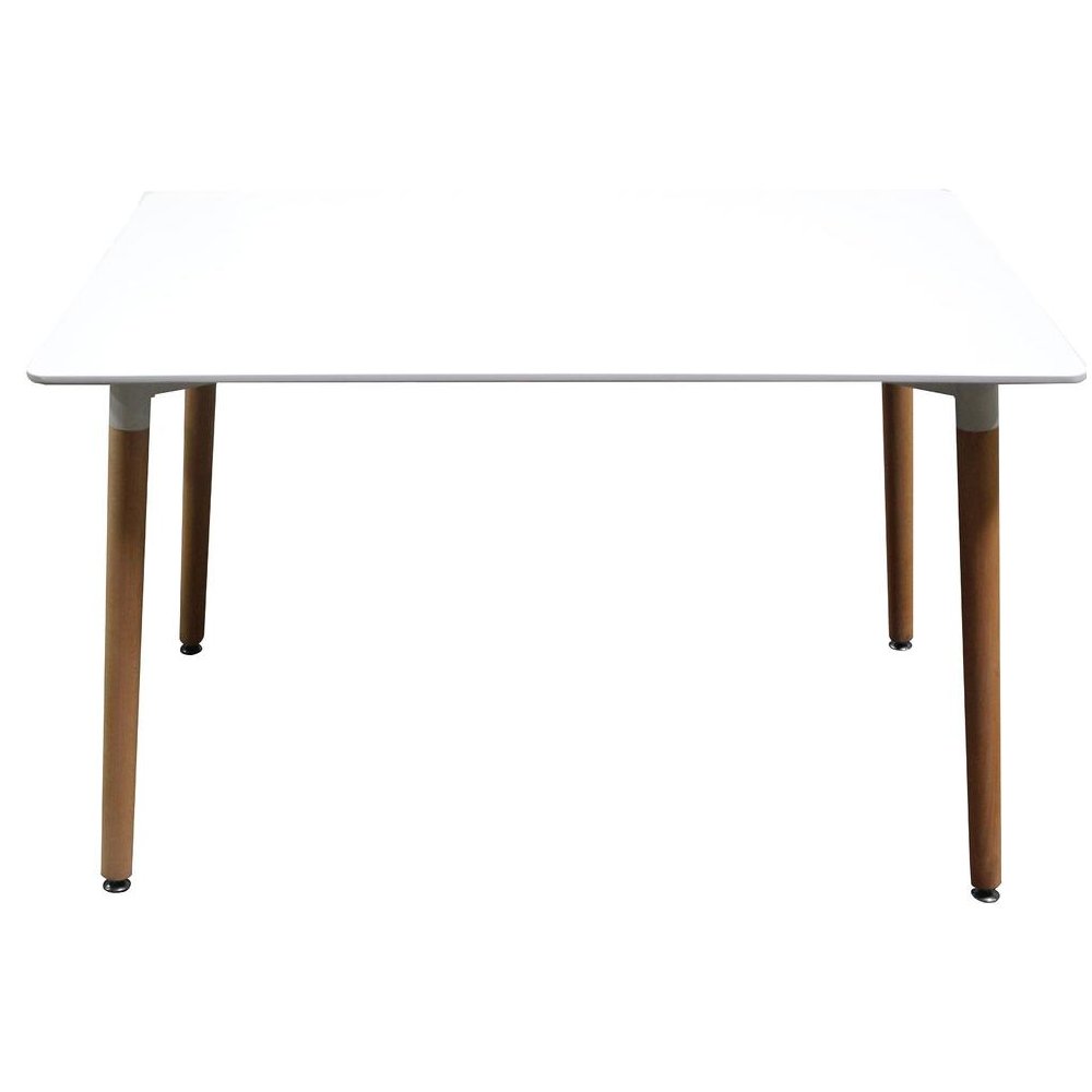 Best Master Mirage Modern Solid Wood Dining Table in White