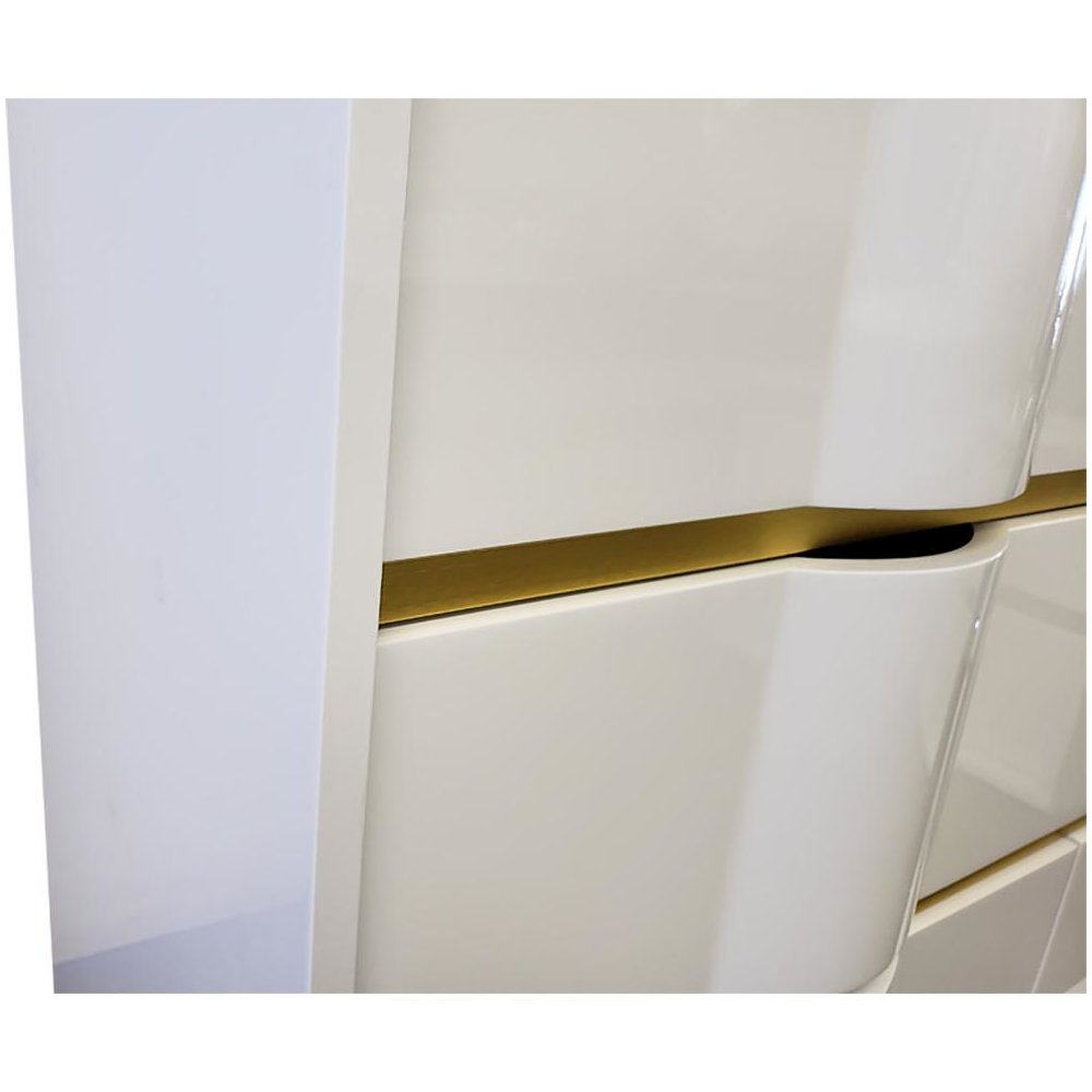 Best Master Havana 5-Drawer Poplar Wood Bedroom Chest in White/Gold Trim